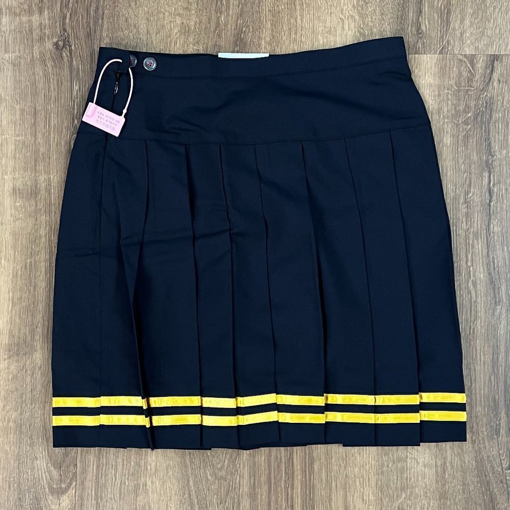 NEW Eton Club 74 Japanese Suesue School Uniform Blue Pleated Skirt  Sz S